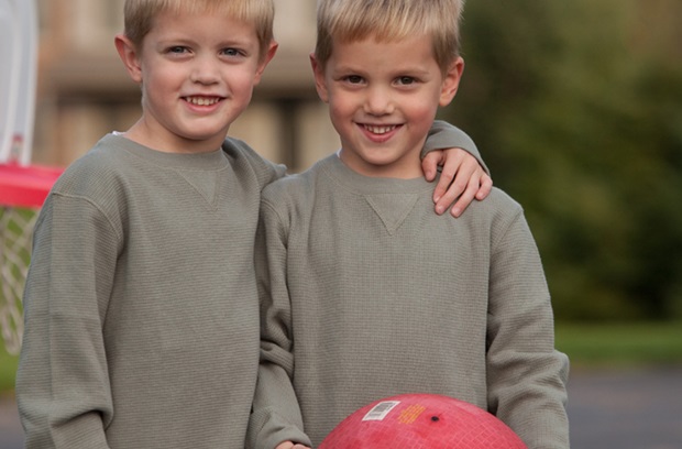 portrait of twin boys